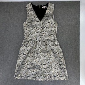 Under Skies Cocktail Dress Metallic Gold Evening Wear V-Neckline Pockets Small